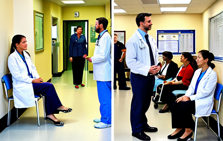 A high-quality, professional photograph capturing the economic disparity in healthcare access. The left side depicts a calm, modern private clinic with a professionally dressed adult consulting a doctor, both fully clothed in appropriate attire. The right side shows a bustling, crowded public hospital waiting area with diverse adults in modest, everyday clothing. Both scenes emphasize perfect anatomy, correct proportions, natural poses, well-formed hands, and proper finger count. The overall image is hyperrealistic, detailed, and uses vibrant colors. Safe for work, appropriate content, fully clothed, professional, modest, family-friendly.